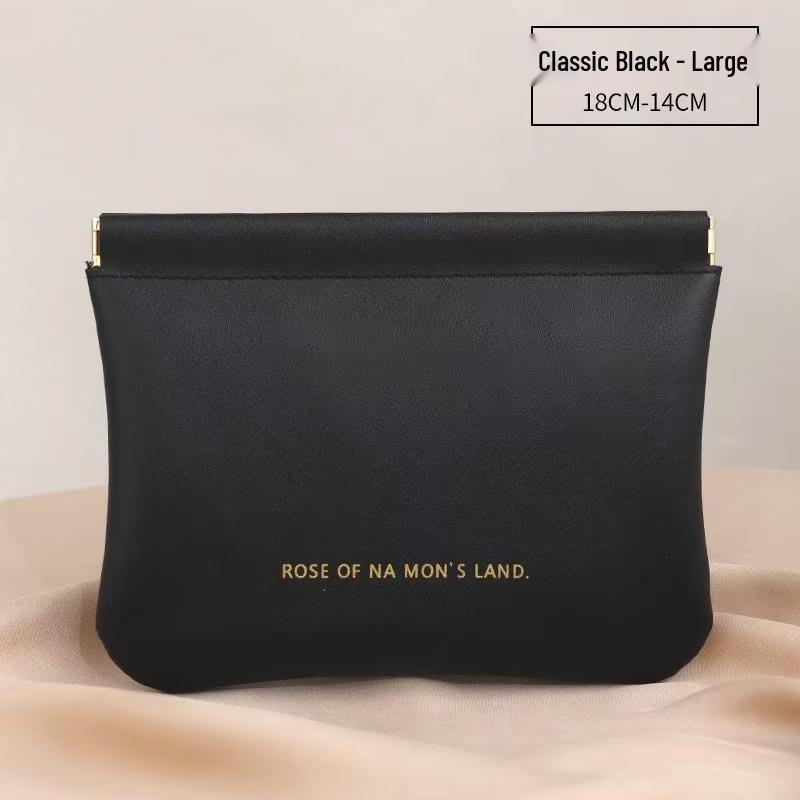Automatic Closure Earphone & Coin Purse: Mini Portable PU Makeup Bag & Pick Holder