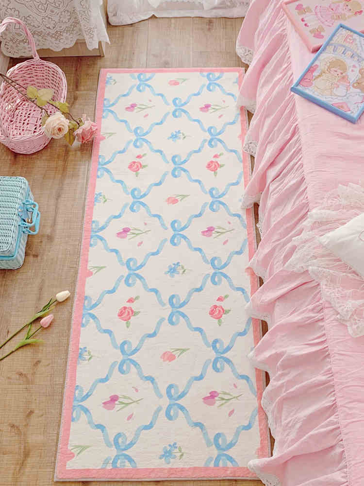 

VIKAMA Bedroom Bedside Rugs Pink Blue Bath Mats Indoor Outdoor Soft Hallway Runner Area Rug for Living Room Home Decoration 40X120CM(1.3X3.9FT