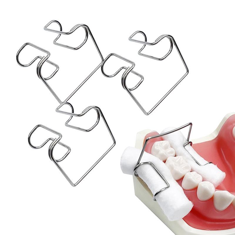 4Pcs/Box Dental Stainless Steel Dental Cotton Roll Holder Clip Dental Fixed Clamp Fit Instruments Tool Lab Supplier