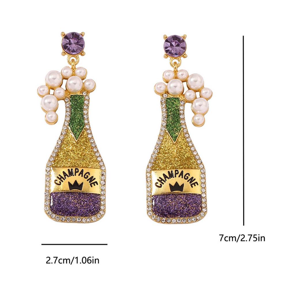 Colorful Festival Party Earrings Champagne Earrings Eye Catching and Fashionable Jewelry Sophistications Look for Women