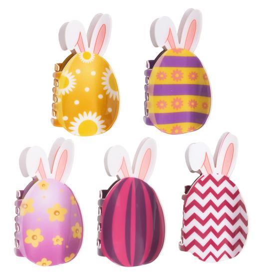 Yousheng Hair Claw Easter Bunny Design Back Head Hair Clip Anti-slip Teeth Strong Grip Shark Hair Clip Lightweight Versatile Hair Accessory