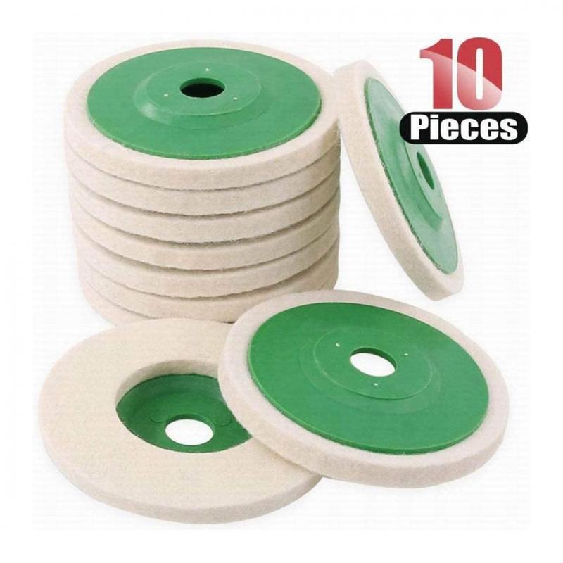 10 Pieces 4 Inch Wool Sanding Discs Wet Dry Sanding Discs Flap Disc for Die Grinder Surface Prep Strip Grind Polishing