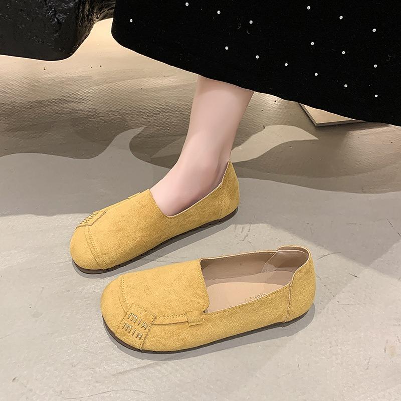 Dameneinzelchuhe mit dicker Sohle, sanfte flachsohlige Einslipper-Frühlings- und Sommer-Neuheiten mit Röcken, Doudou-Schuhe