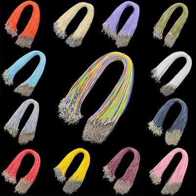 Creative Twisted Braided 10Pcs 2mm 16 Colors Adjustable Unisex String Ropes Necklace Chain Rope Fashion PU Leather Lobster Clasp String Cord