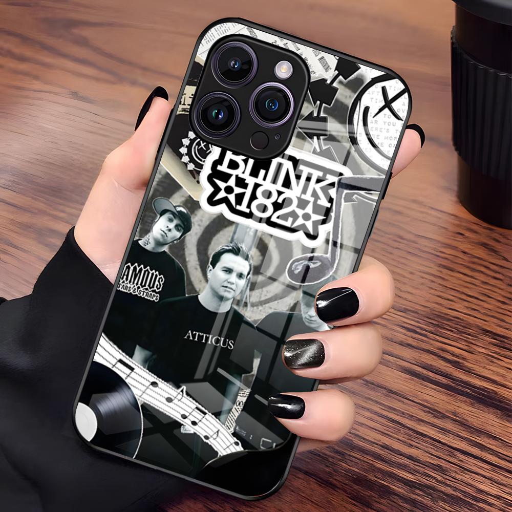 Fashion Blink 182 Phone Case For IPhone 17 Pro Max 15 Pro 16 14 Plus 12 13 Mini 11 Pro Shockproof Glass Cover