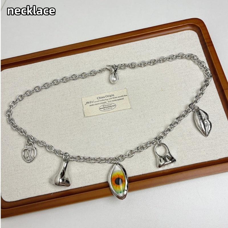 Personality Temperament Alloy Eyes Facial Charms Necklace For Women Fashion Jewelry Novelty Design Waist Chain Accessories A2