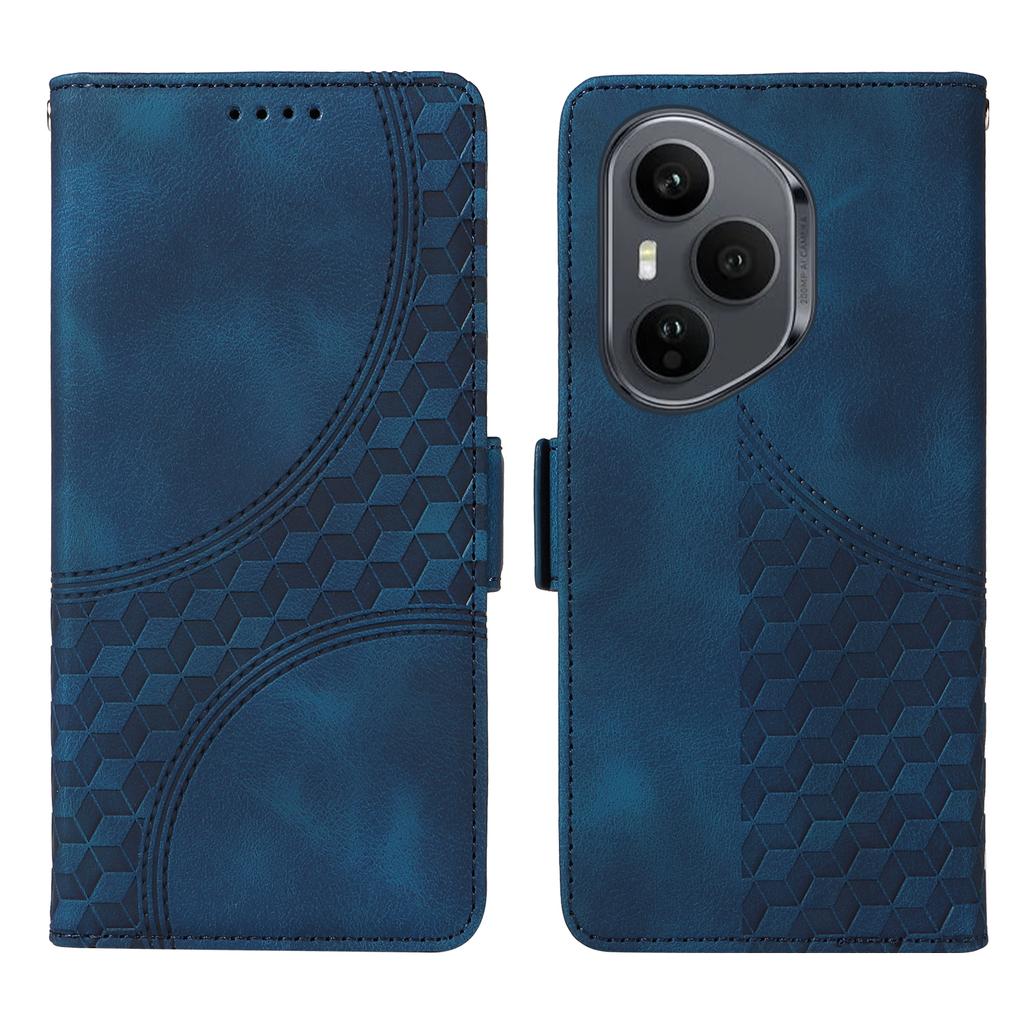 For Honor 400 Pro 5G (Global) Leather Cases Wallet Rhombus Imprinted Phone Cover Stand with Strap