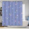 Blue Shower Curtain with Pastel Stars for Bathroom Decor Waterproof Fabric Custom Size Available