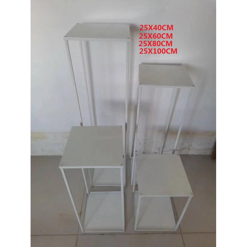 Geometric Square Frame Flower Stand for Weddings - Wrought Iron Artificial Flower Decor