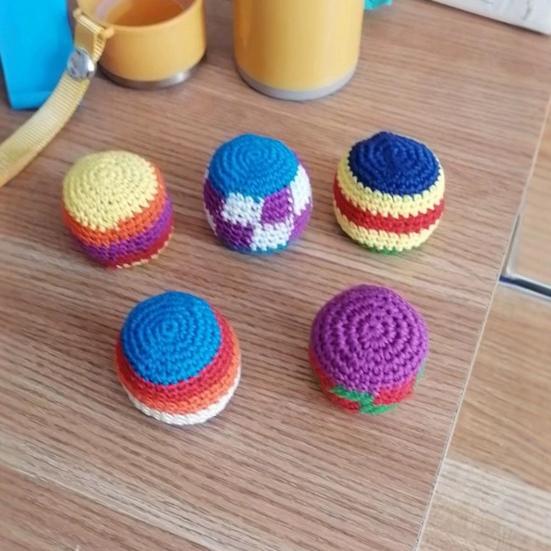 Sacs à Sacs de Pieds en Crochet Colorés Sacs en Haricots à Texture Douce pour Enfants Coordination Œil-Main Jeux de Groupe d'Extérieur Cadeaux de Fête Maternelle Sports