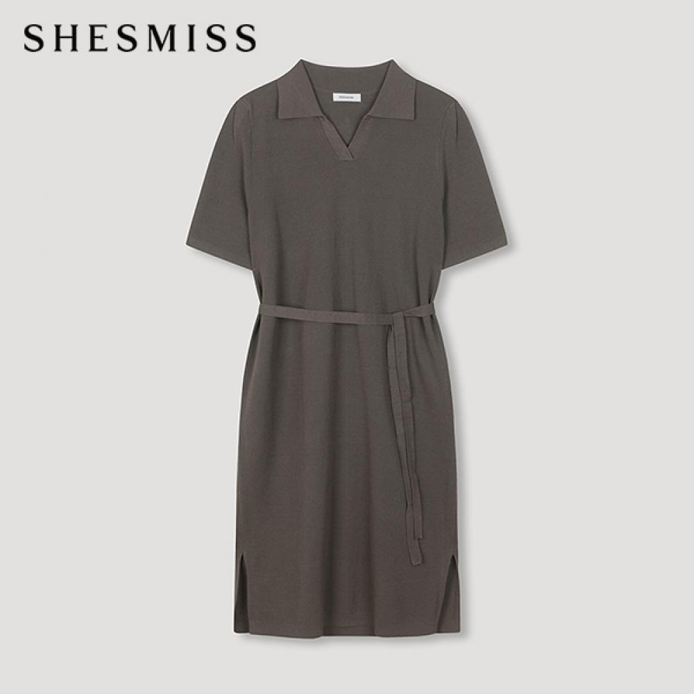 

She S miSS Open Collar Knit dreSS SSkopn22510 Dw dark brown/55