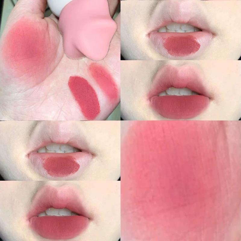 Yellow-Toned Matte Lip Mud, Low-Saturation Nude Lipstick, Velvet Matte Finish, Natural Look, Brightening Effect, Light Makeup for Students