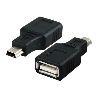 OTG USB-A-Buchse auf Micro-USB-Mini-Ladegerät-Adapter-Konverter, 5-polig, Schwarz, 1 Stück
