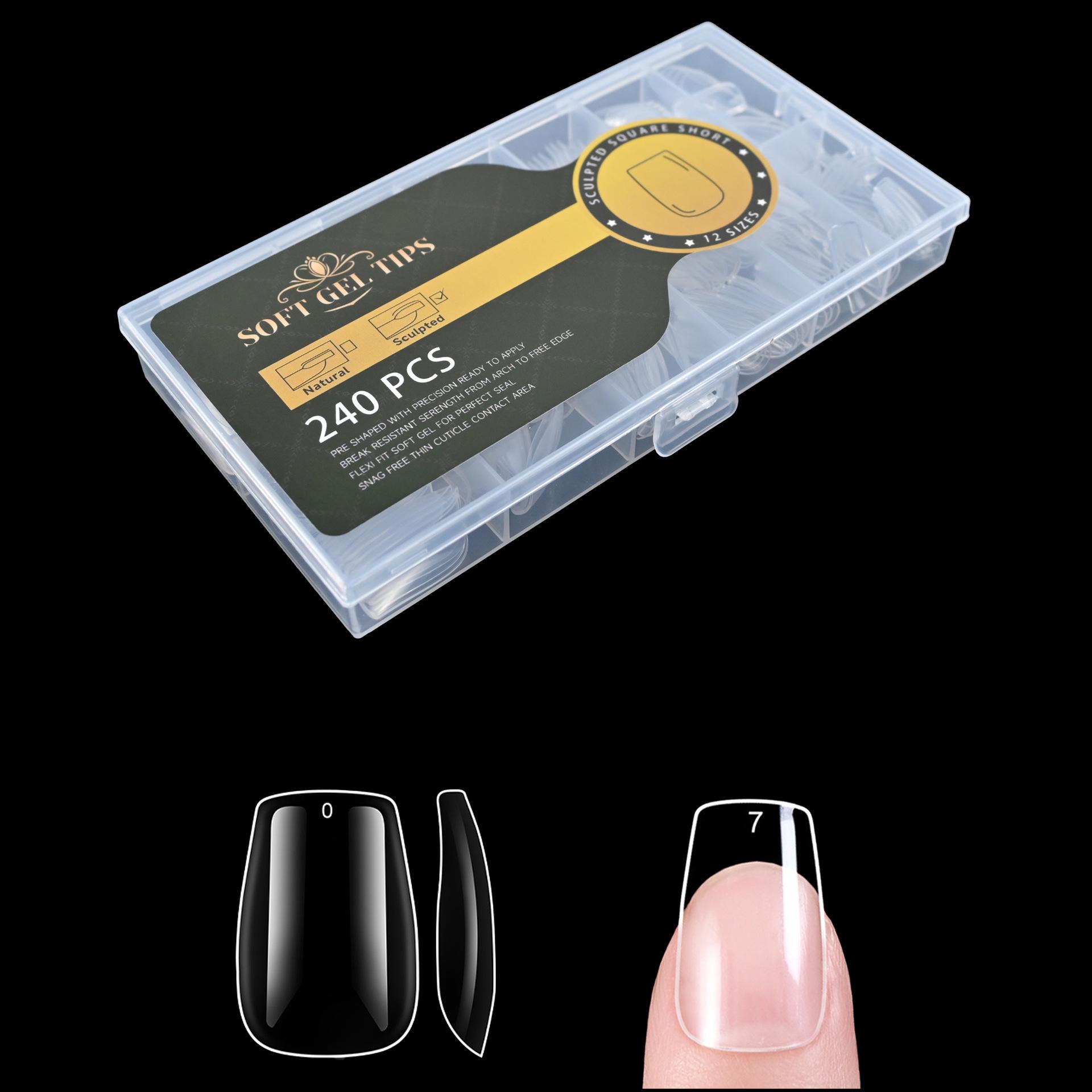 Medium Transparent Almond Ballet Nails - Full Cover Water Drop Design Stickers