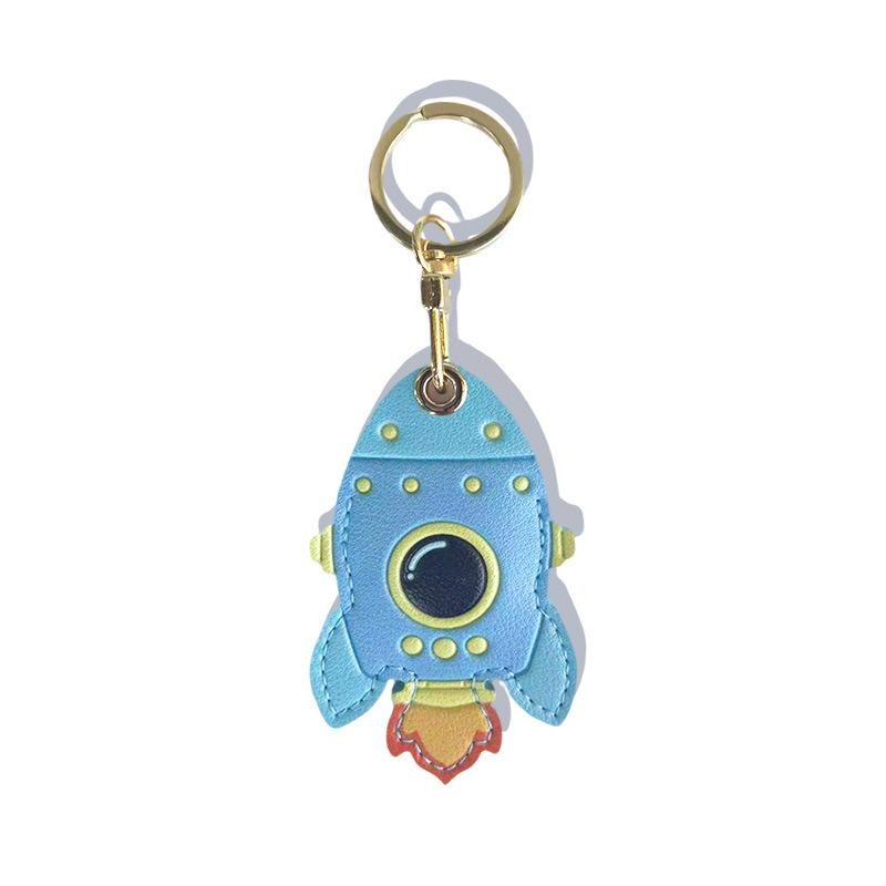 Creative -Shaped Leather Access Card Holder Keychain for ID Badges and Keys