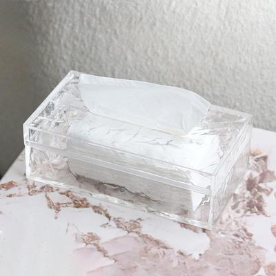 Kreative Kunst Transparente Wasserwellen-Taschentuchbox Wohnzimmer Licht Luxus Rechteckige Taschentuchbox Modellzimmer Hoteldekorationen