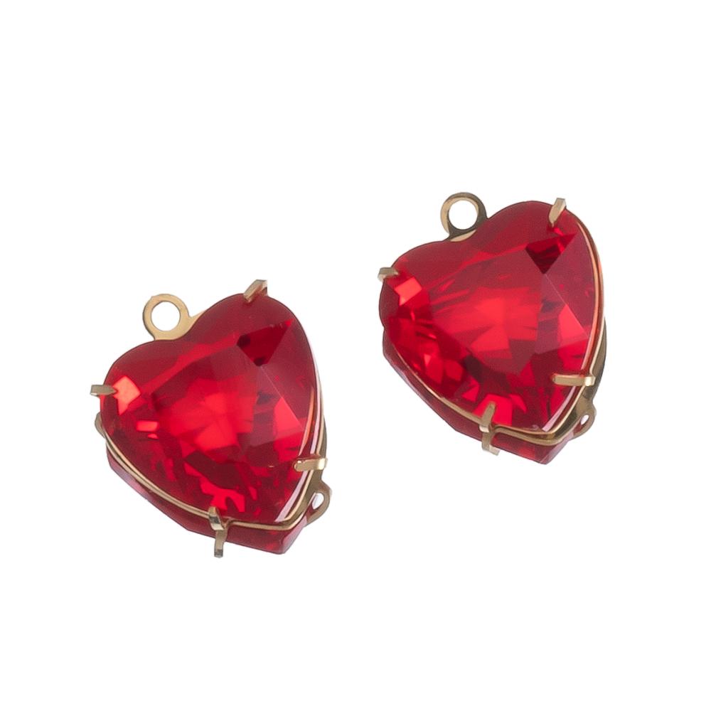 5pcs Stainless Steel Zircon Heart Pendants Base Clear Crystal Charm Beads with Hole for Necklace Making DIY Ear Jewelry Findings