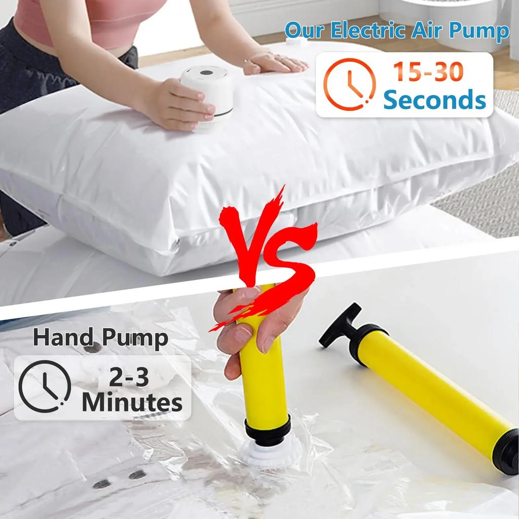 Electric Air Pump for Vacuum Bags, EUPlug, Suitable for Clothes Storage Bags Labor-saving Compression Tool