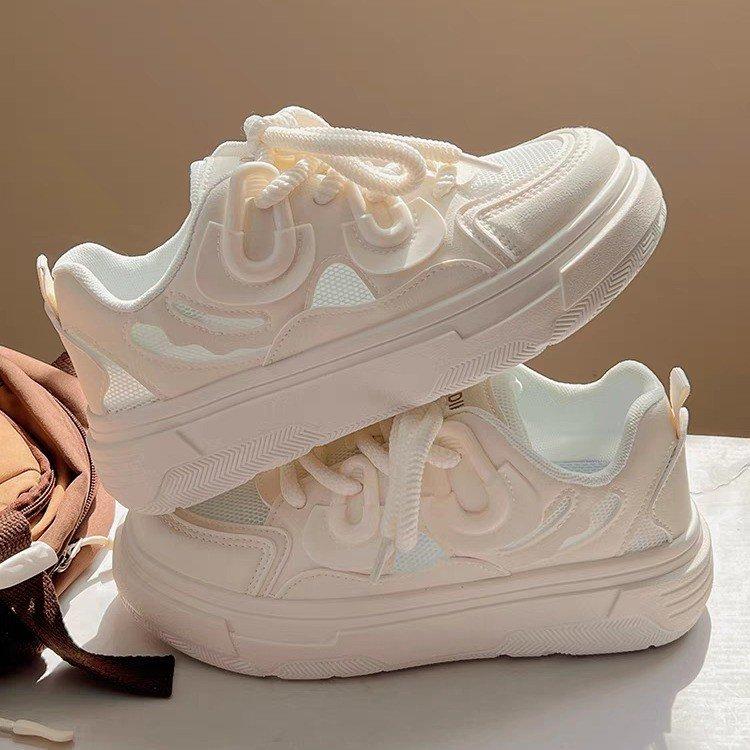 Sneakers Women Trends 2024 Summer New White Lace Mesh Women's Jogging Shoes Platform Female Designer Shoes Zapatos De Mujer