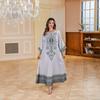 Indonesia Middle East Dubai Arab Turkey Fixed Bead Rhinestone Printing a Word Dress Robe Gown Dresses