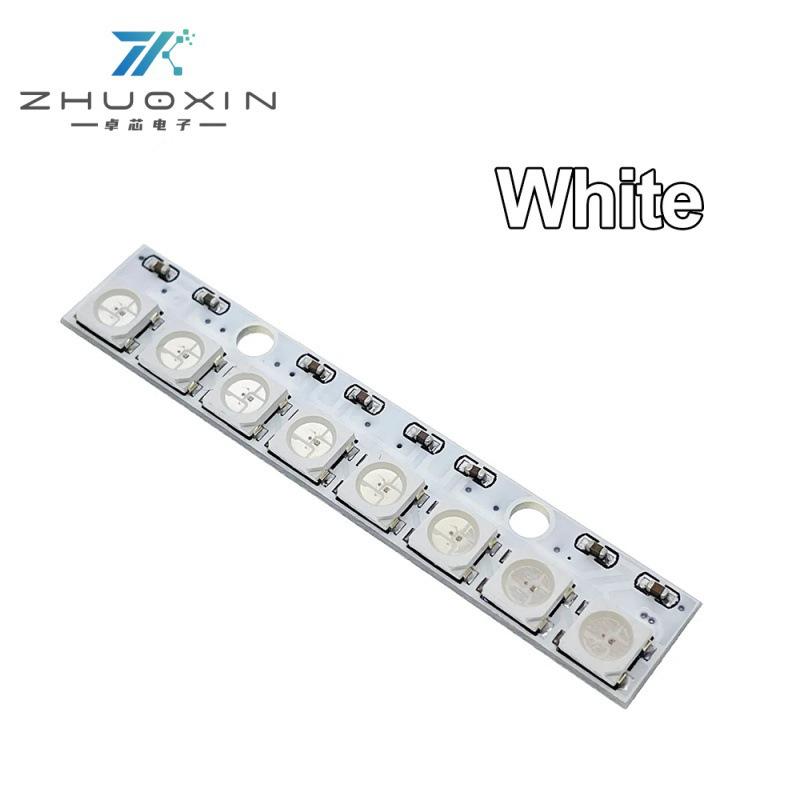 8-bit Black/White WS2812 5050 RGB LED Board with Built-in Full-Color Driver.