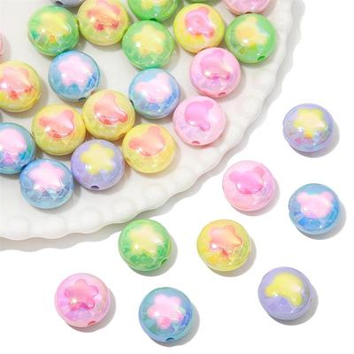 200 Stück Acrylbeschichtete Farbige Macaron Mehrfarbig Creme Bären Perlen für DIY Halskette Armband Ohrring Schmuckherstellung