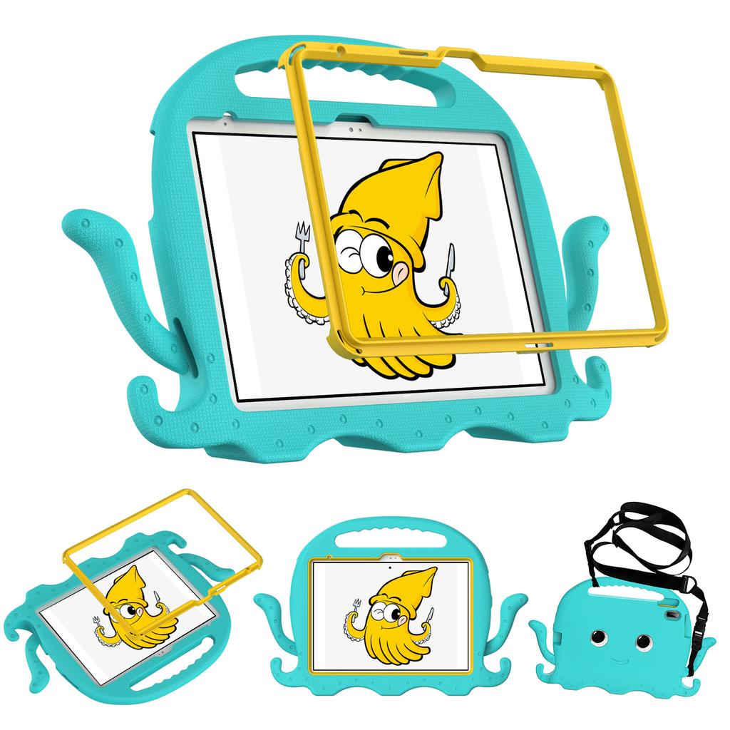 Für iPad (2025)/10.9 (2022)/Air 11 (2025)/(2024) EVA Hülle Cartoon Krake Handgriff Tablet Hülle mit Schultergurt
