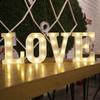 Alphabet LEDs Light Standing Letters Sign with Bulbs Night Lamp Warm White Constant Bright Light Effect 2 * AA Cell Operated IP54 Water Resistance