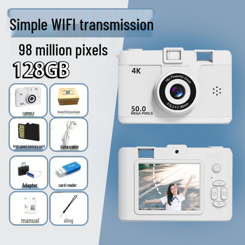 9800W Retro Digitalkamera mit Dual-Objektiv: HD-Foto & Video für Studenten