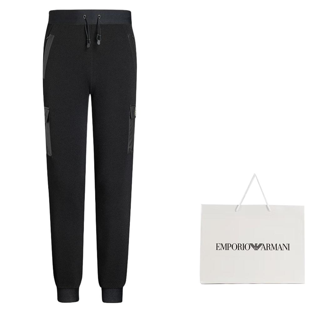 Emporio Armani EA7 SS24 Casual Pants Men's Black 3DPP65-PJG1Z-1200