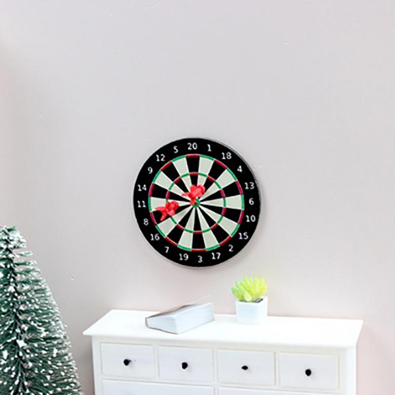 1Set Miniature Maison de Poupée Jeu de Fléchettes Fléchettes Set de Jeu Jouer Maison de Poupée Miniatures Accessoires Décoration Maison Jouet Faire Semblant