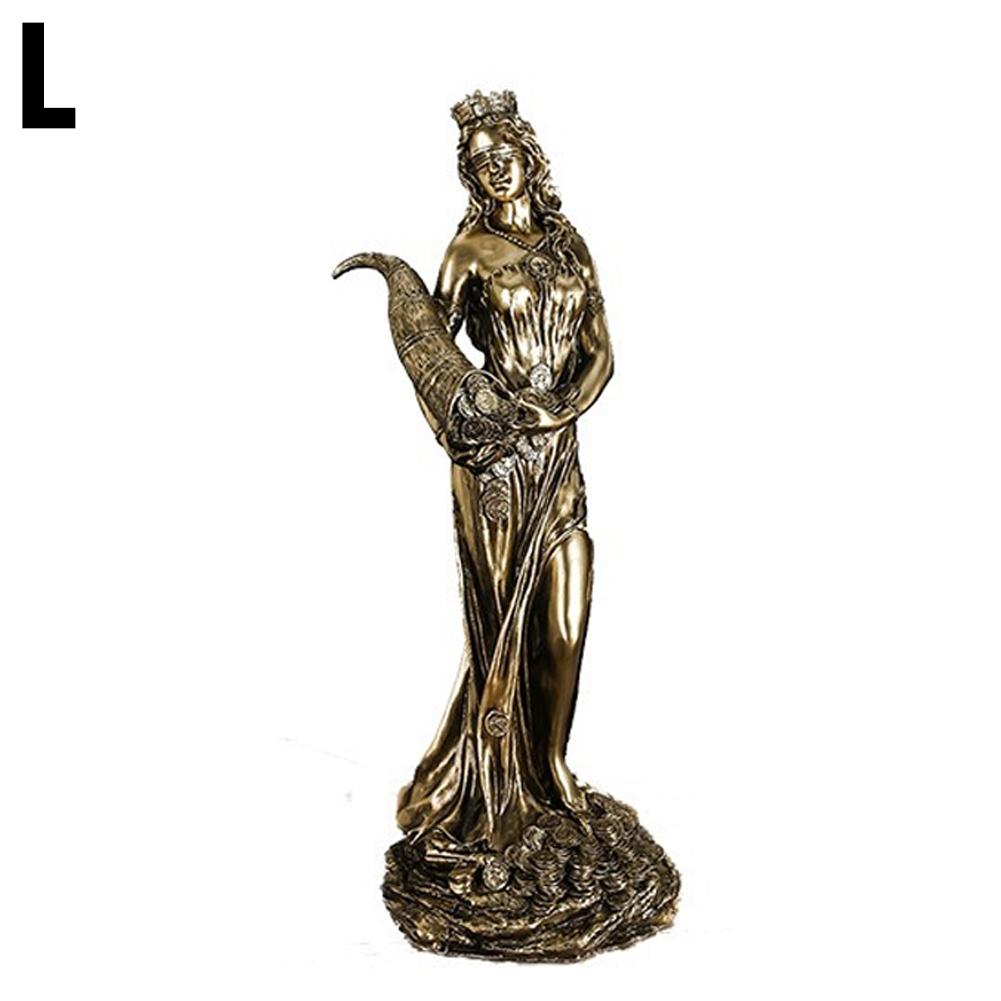 Vintage Resin Greek Goddess of Wealth Home Decoration Statue Home & Cashier & Office Desktop Decor Lucky Angel Crafts Gifts
