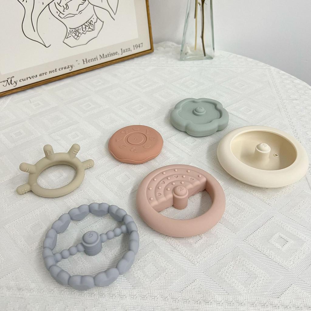 Mini Tudou - 6 Pièces Jouets à Empiler Montessori Bébé | Anneaux Souples Dentition & Apprentissage Animaux & Formes | Cadeau Éducatif 0-3 Ans