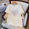 Women's Plus Size Loose-Fit Mid-Length Round Neck Short Sleeve T-Shirt (200/300/350 Jin, Style 6503)