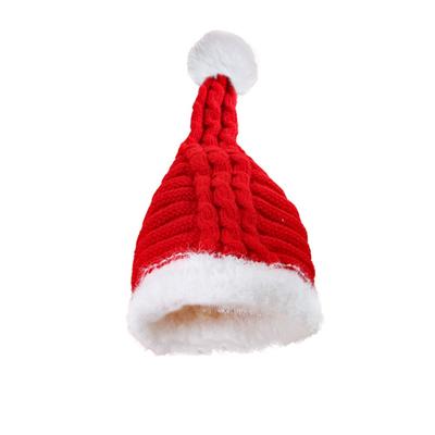 Kitten Accessory Red Pet Christmas Hat Knitted Warm Dog Decorative Cap Cute Pet Costume Festive