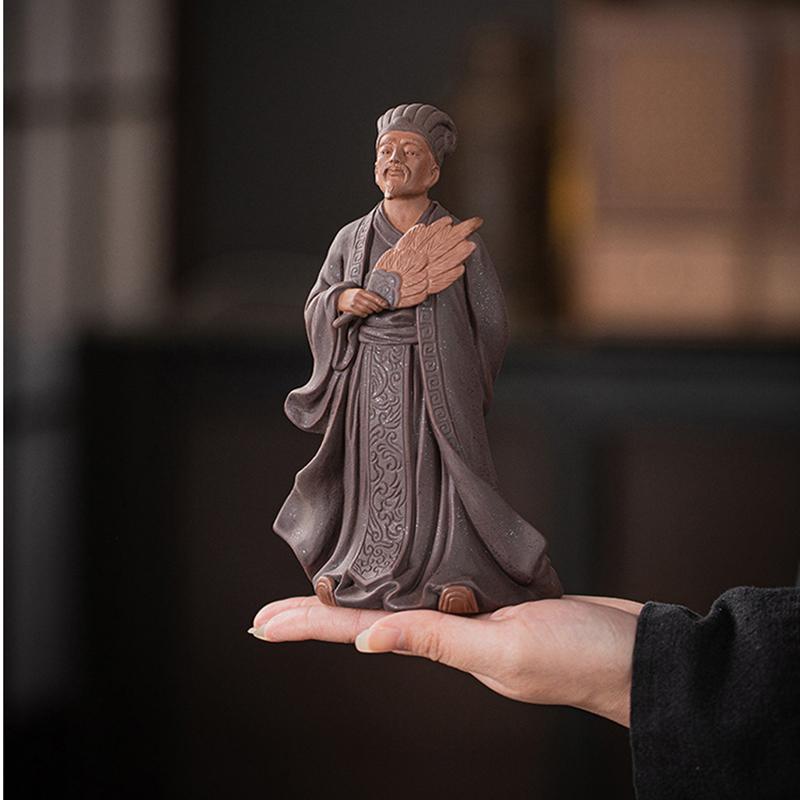 

Ceramics Zhuge Liang Statue Characters from the Ancient Three Kingdoms Period Home Room Office Table decoration and accessories