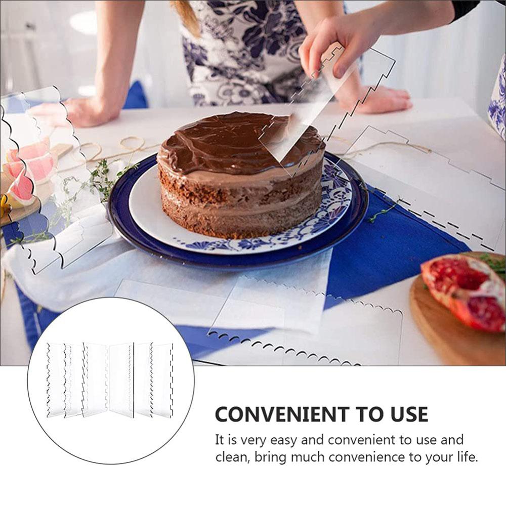 Transparent Cake Cream Scraper Cake Making Scraper Rectangular Acrylic Cake Baking Tool Cake Decorating Tools Kitchen Tools
