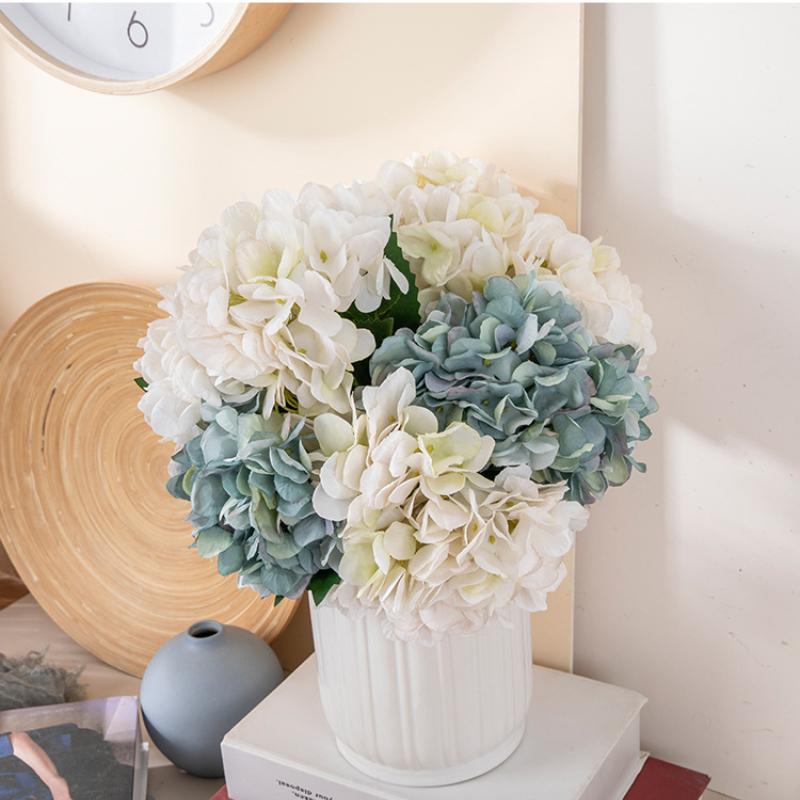 1pc Hydrangea Artificial Flower 37cm , Lifelike Silk Flowers DIY Wedding Bouquet Fake Flower for Table Centerpieces Home Decoration