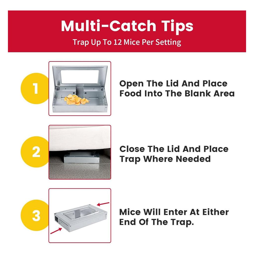 Humane Mouse Traps Indoor for Home, Live Mouse Trap Outdoor for Pest Control, Safe Catch and Release Mice Trap for Garage & Shed