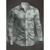 New men's fashionable 3D animal printed shirt with casual long sleeves and flower button design, fashionable shirt top