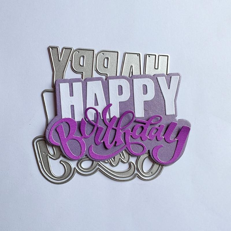 Metal Die Cuts Envelope Birthday Embossing Stencil Cutting Dies for Card Making Scrapbooking Paper Craft DIY Template