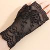 Bridal Gloves With Delicate Lace Design Half Finger Coverage Perfect For Church Outdoor Ceremonies