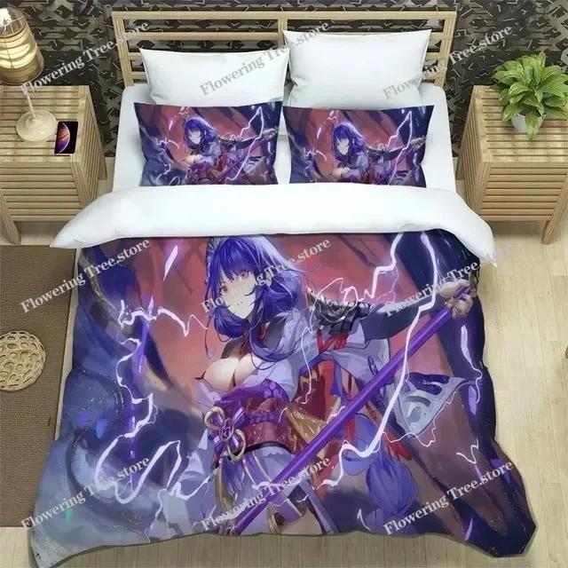 3D Anime Genshin Impact Sängkläder Påslakan Sängset Täcke Örngott Täcke king Queen Size Pojkar Vuxen Sängkläder