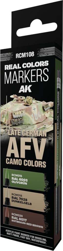 AK Interactive AK Real Color Marker German Tank Camouflage Late WW2 Set Markers for Models RCM108 3-Color Water-Based