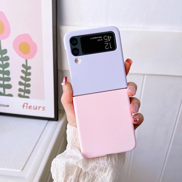 Bicolourable Phone Case For Samsung Galaxy Z Flip 1 2 3 4 /Z Fold 3 4 Protective Back Cover