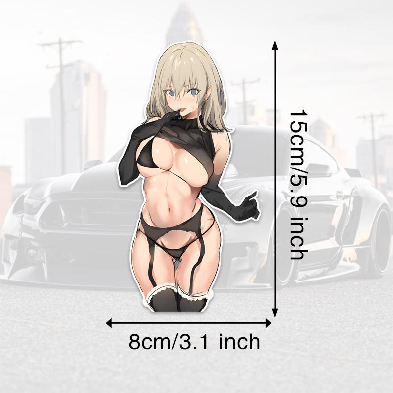 

DM04#15 см Мила та жвава синя короткошерста дівчина з коміксів, вінілова наклейка на автомобіль, водонепроникна вінілова наклейка, декор аксесуарів для автомобіля 8x15cm