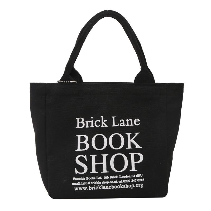 Basit Mini Tote Kova Çanta Büyük Kapasiteli Dış Saplı Kanvas Çanta