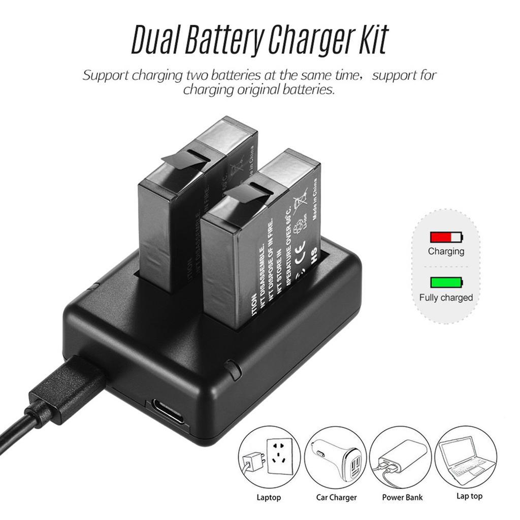 Portable Dual Camera Battery   Kit Set with 2pcs Rechargeable Batteries USB Cable Indicator Light for  One X Cameras