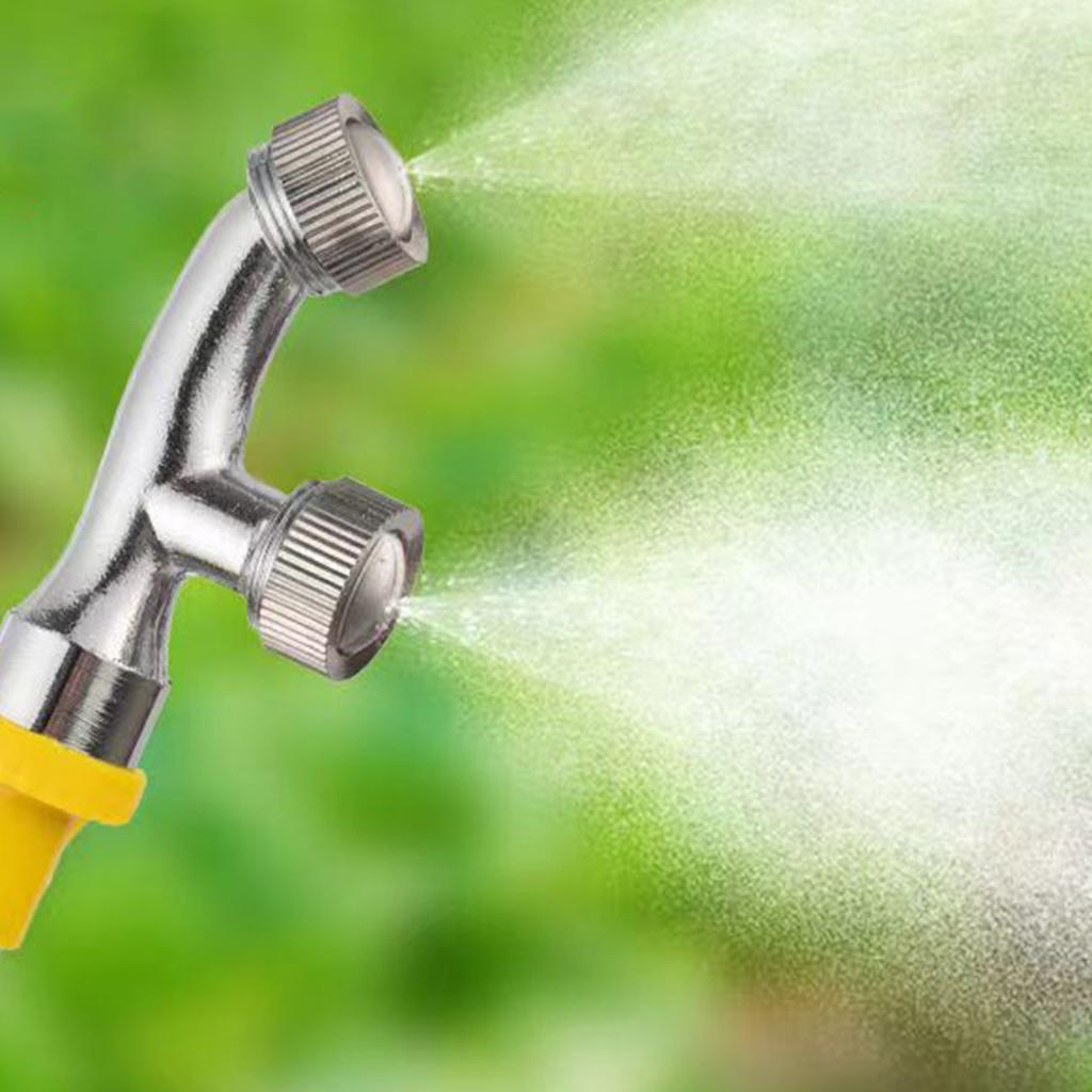 Electric Sprinkler Atomizing Nozzle Chrome-plated Alloy Double Nozzle Accessories Agriculture Spray Nozzle For Garden Plant Care