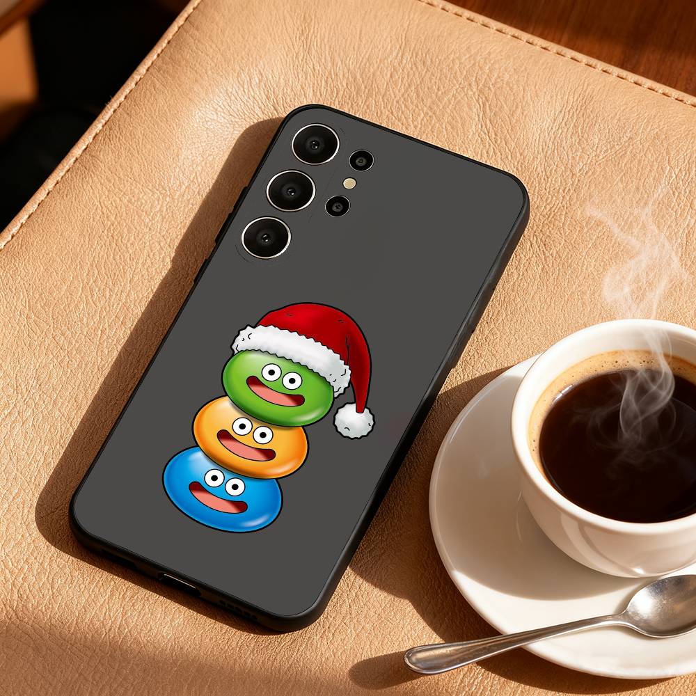 1PC Cute Bouncy D-Dragon S-slimes Phone Case For Samsung S26,S25,24,23,22,30,21,10,9,Ultra,Plus,Lite,FE Soft Black Case